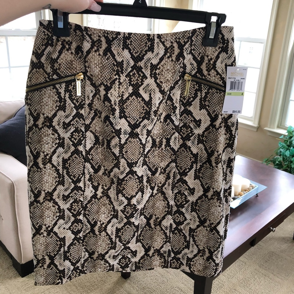 MICHAEL KORS- Snakeskin print Skirt